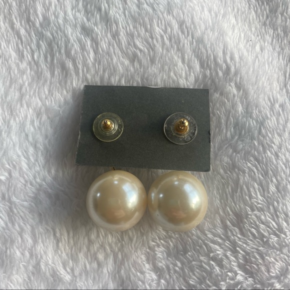 Authentic Givenchy Rare Vintage Earrings Gold 4G Logo Dangle Faux Pearl - Picture 11 of 11